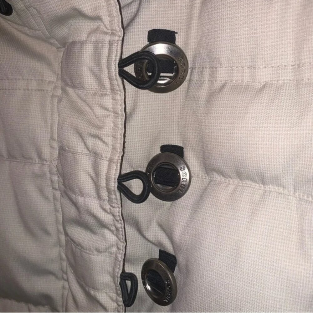 Sorel Cream Brown Winter Hooded Jacket Down Filled S - Picture 11 of 13